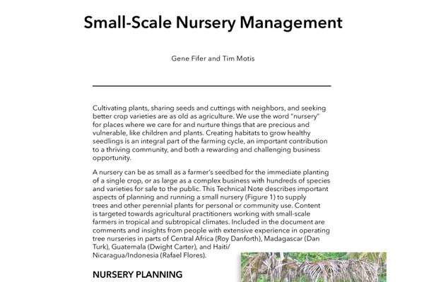 TN #97 Small-Scale Nursery Management