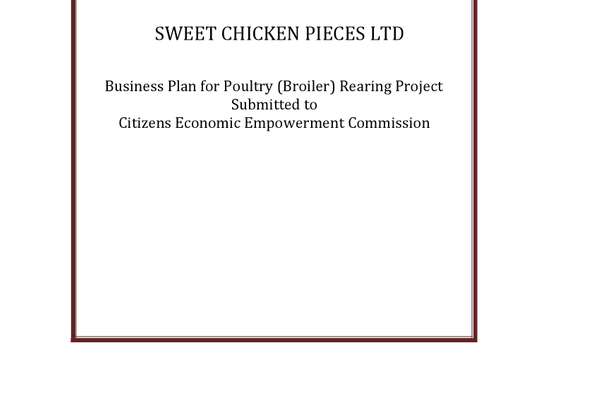 business plan for poultry rearing