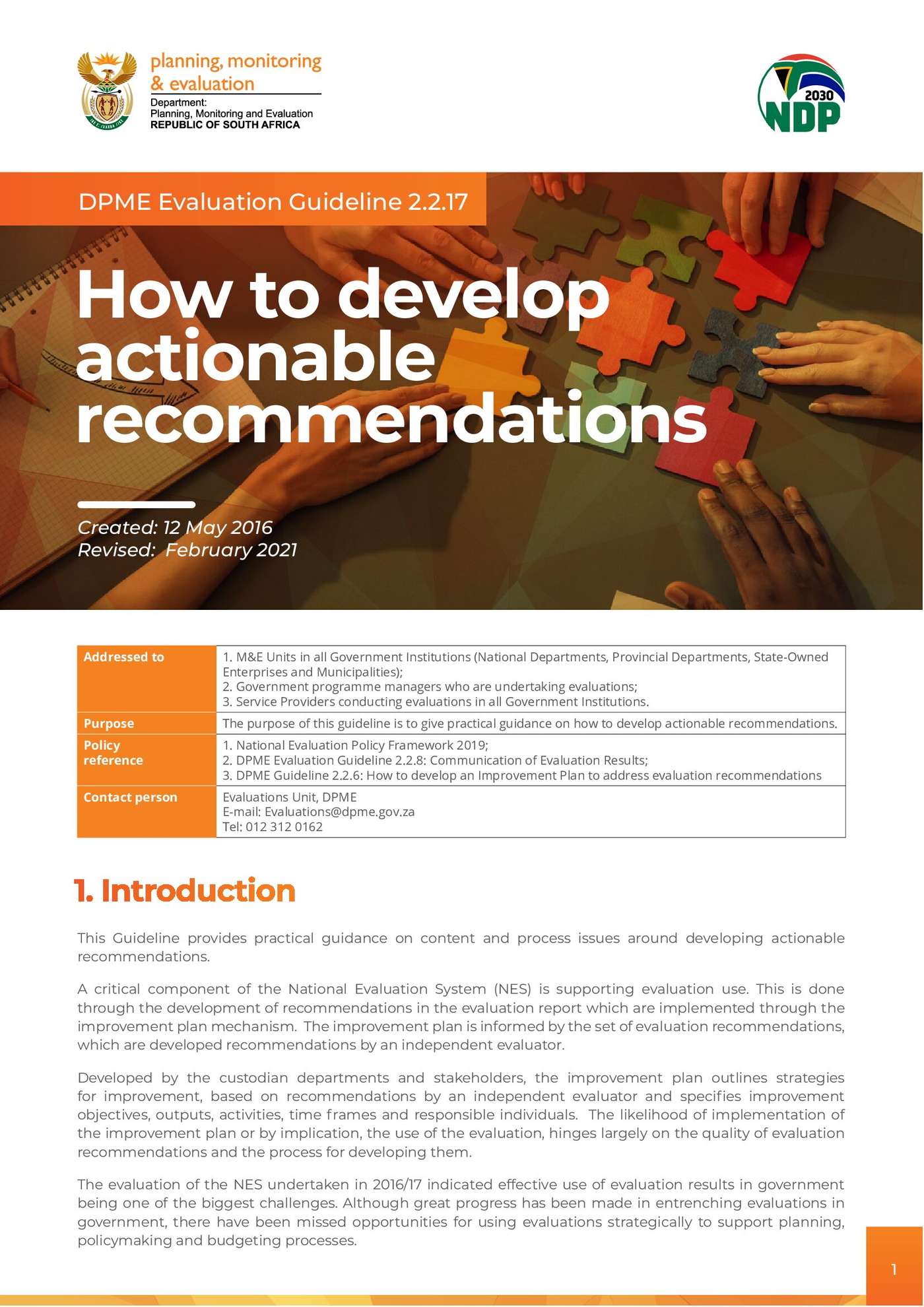 How to Develop Actionable Recommendations | ECHOcommunity.org