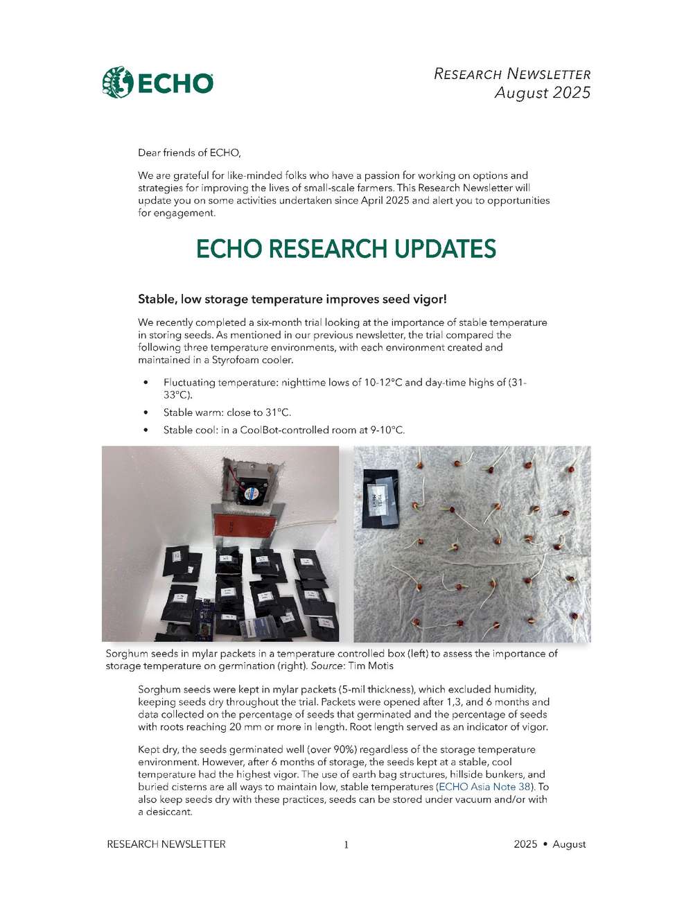 ECHO Research Newsletter | ECHOcommunity.org