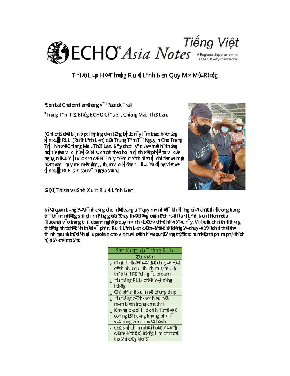 ECHO Asia Notes - Được xuất bản bằng tiếng Việt | ECHOcommunity.org