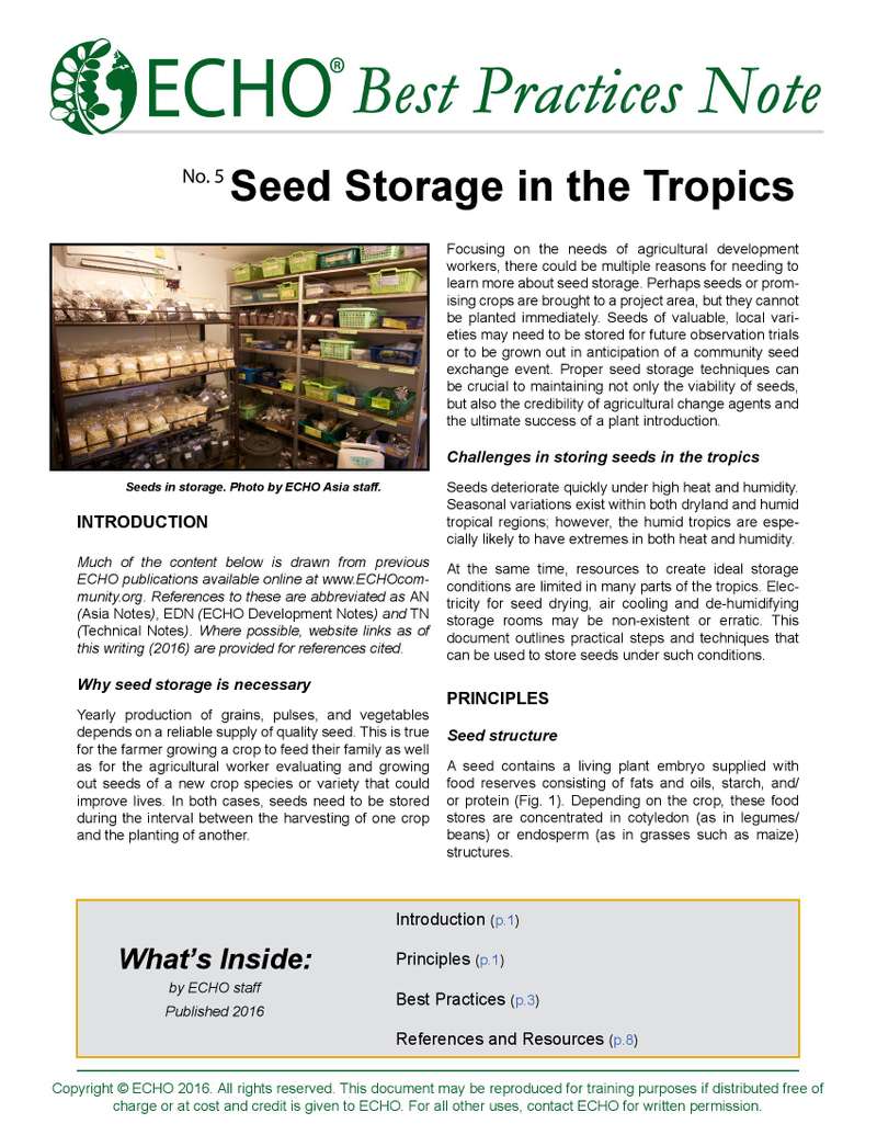 ECHO Best Practice Notes | ECHOcommunity.org
