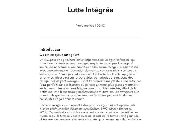 Lutte intégrée