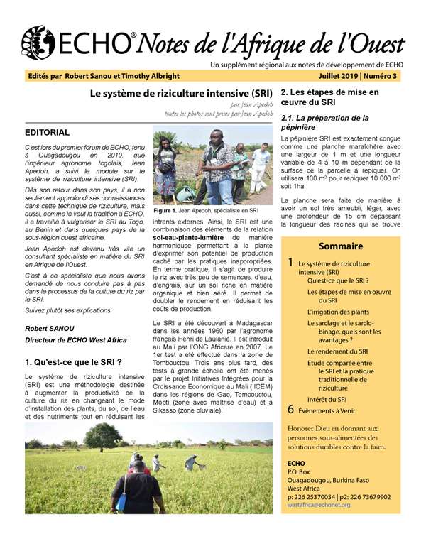 ECHO Notes de l'Afrique de l'Ouest Numéro 3 | ECHOcommunity.org