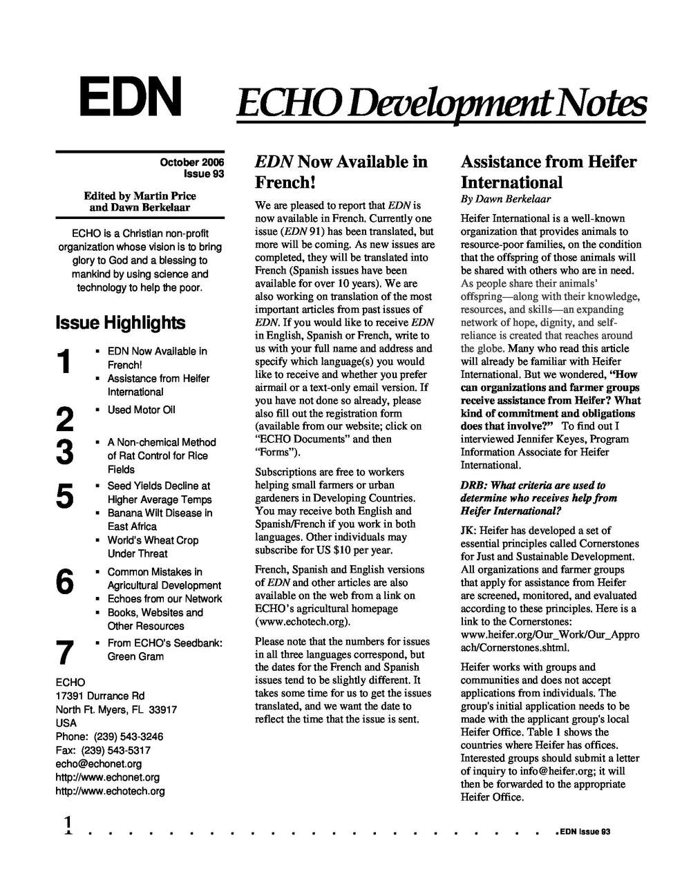 EDN Issue #93 | ECHOcommunity.org