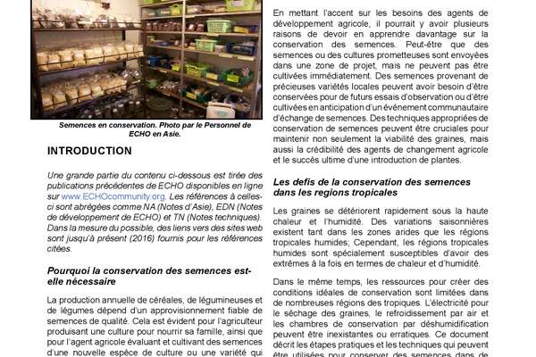 Banque de semences : outil de conservation