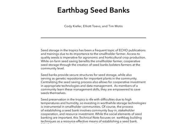 TN #96 Earthbag Seed Banks