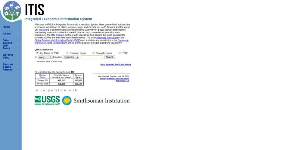 Integrated Taxonomic Information System | ECHOcommunity.org